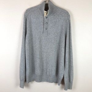 Banana Republic Men's Merino Wool Half Zip Button Sweater Sz XL